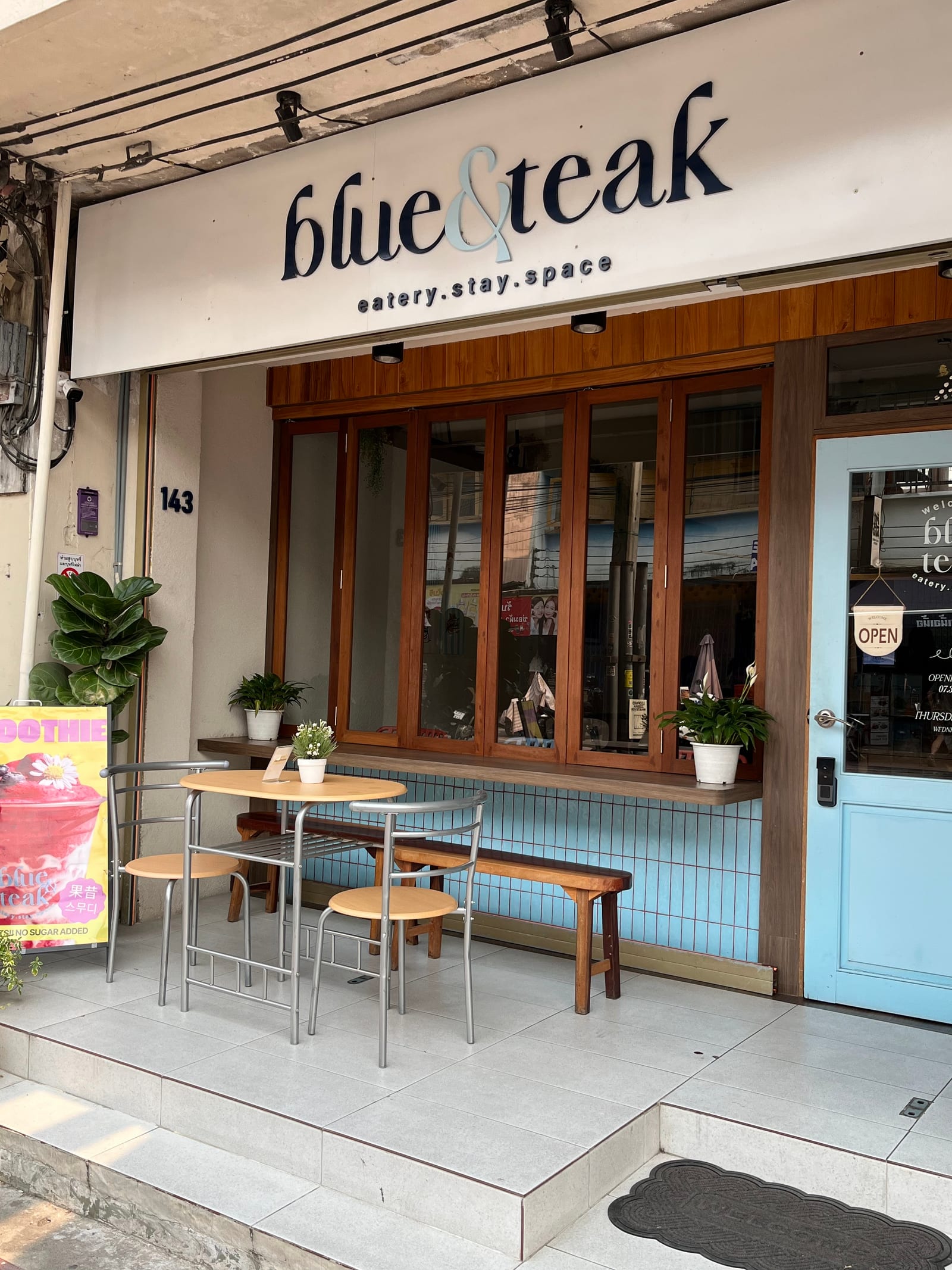 Blue & Teak Eatery. Stay. Space