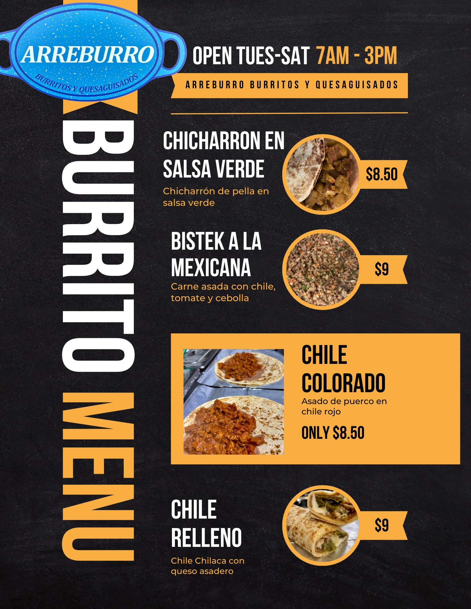 Arreburro Burritos+Quesadillas